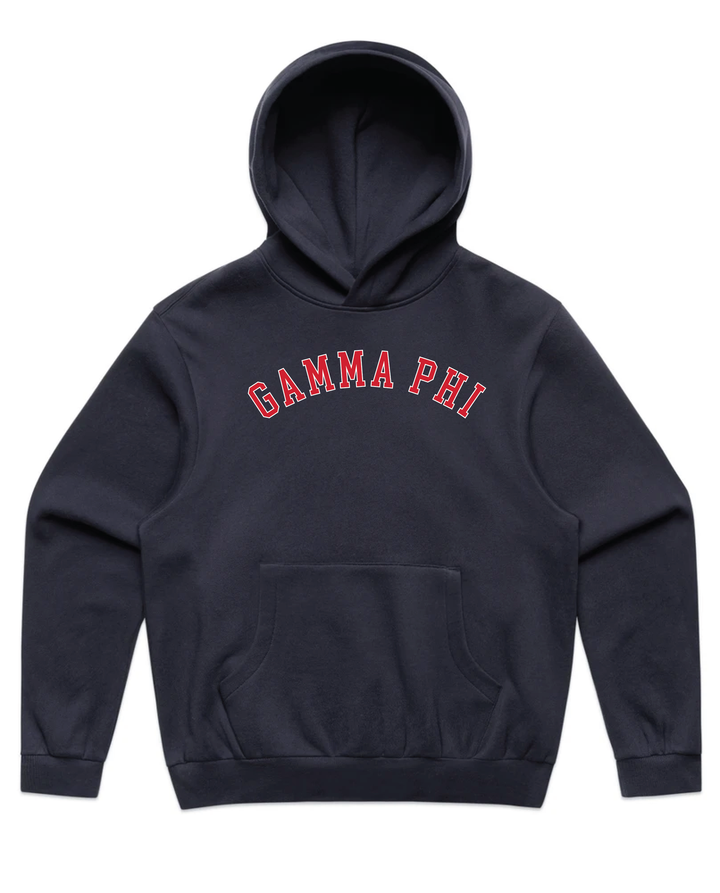 Arched Letter Navy Heavy Weight Sorority Hoodie