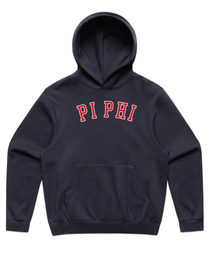 Arched Letter Navy Heavy Weight Sorority Hoodie