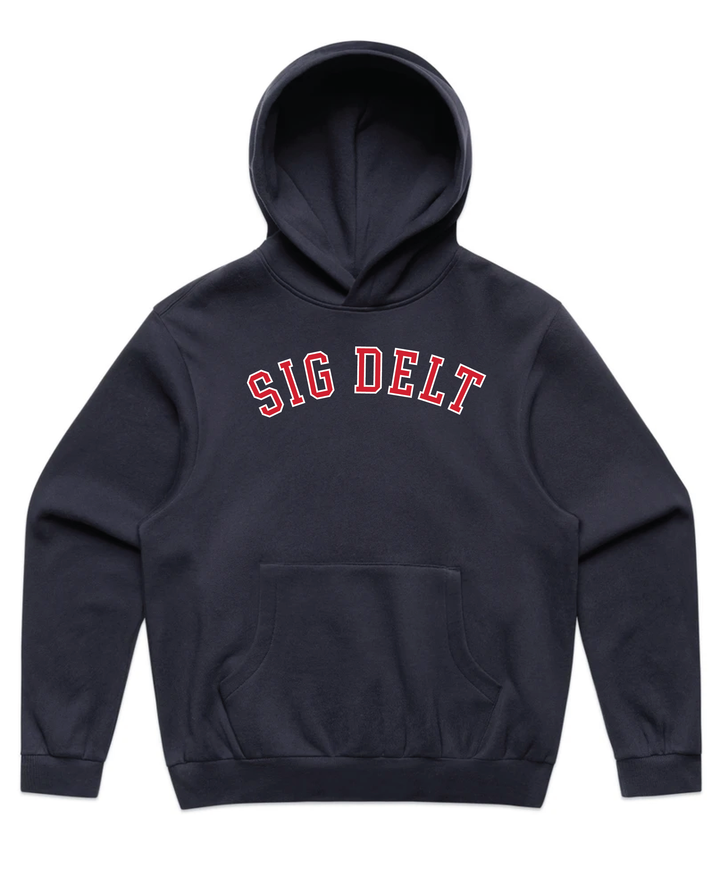 Arched Letter Navy Heavy Weight Sorority Hoodie