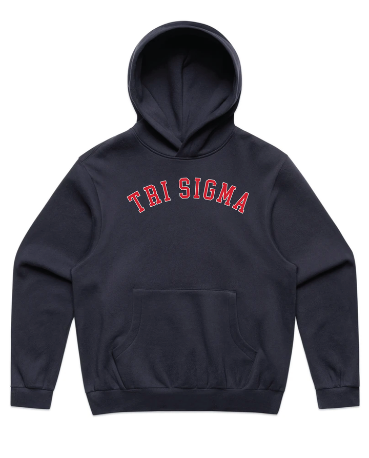 Arched Letter Navy Heavy Weight Sorority Hoodie