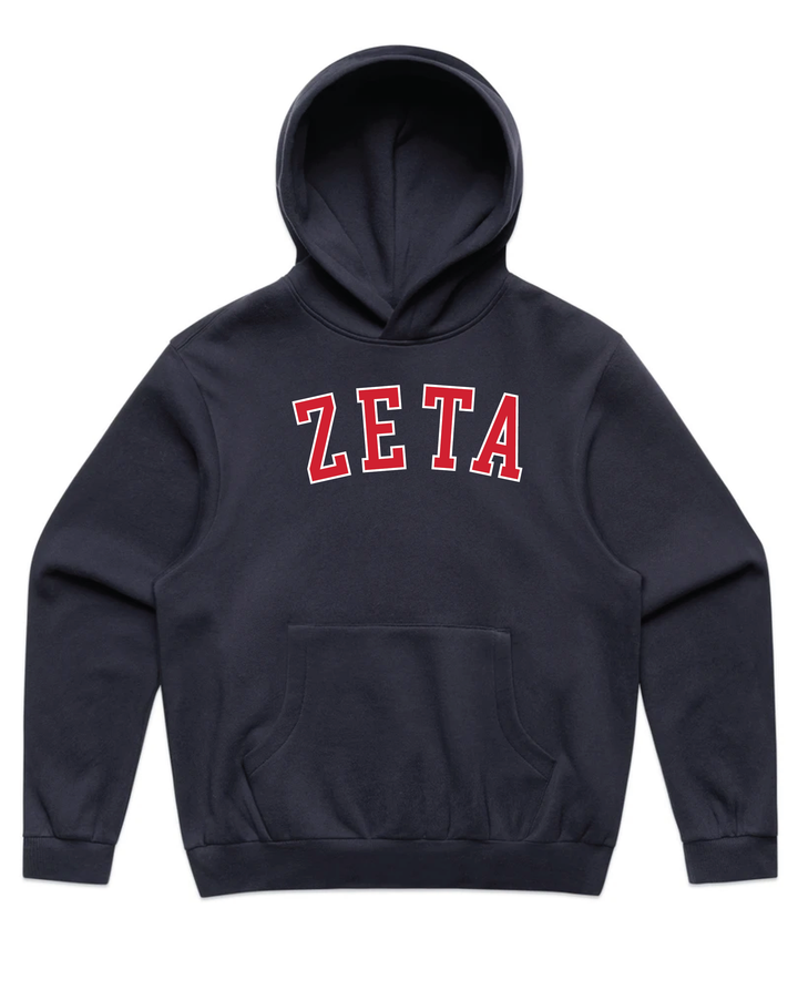 Arched Letter Navy Heavy Weight Sorority Hoodie