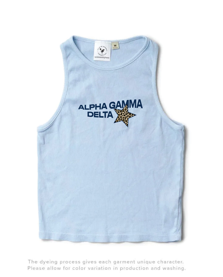 Cheetah Star Arctic Blue Sorority Tank