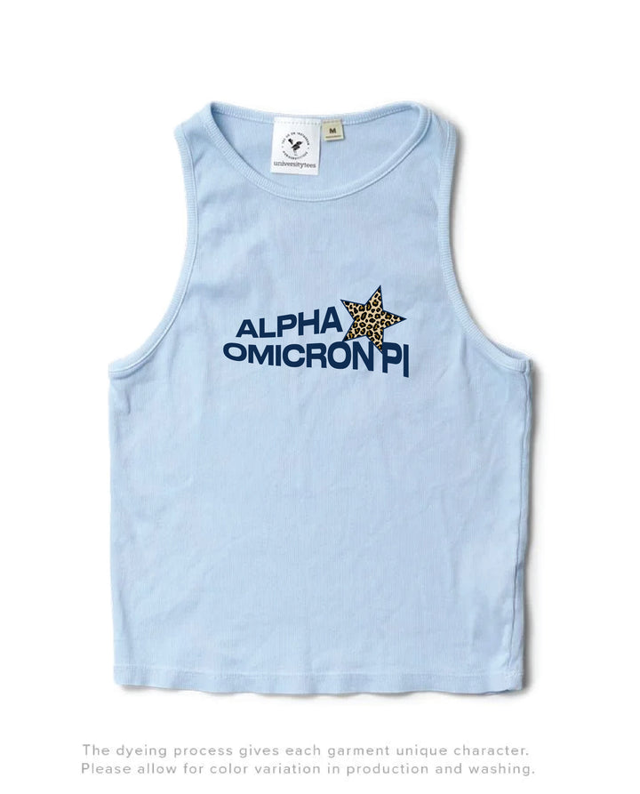 Cheetah Star Arctic Blue Sorority Tank