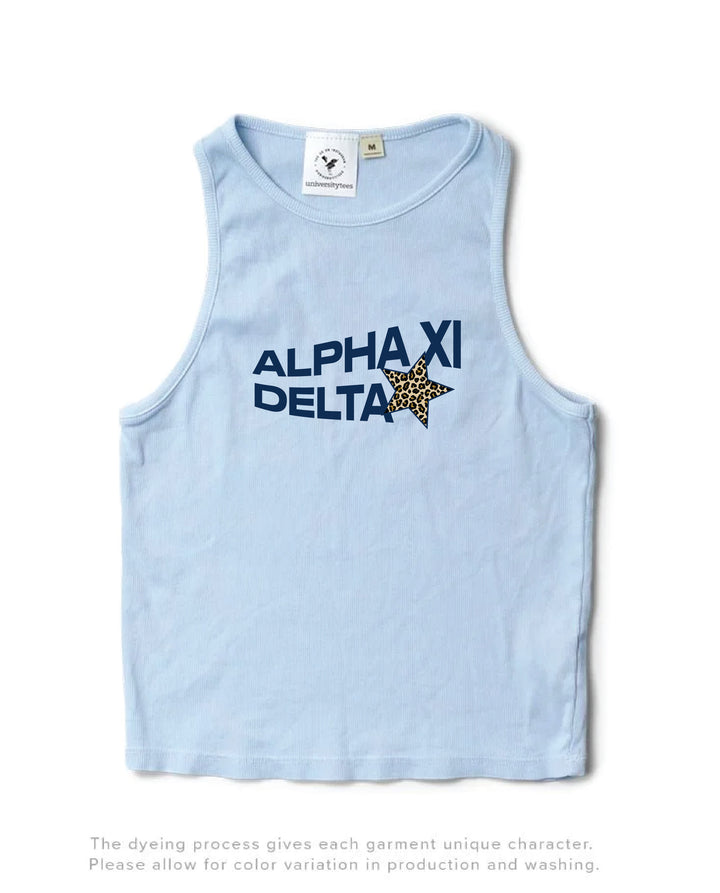 Cheetah Star Arctic Blue Sorority Tank