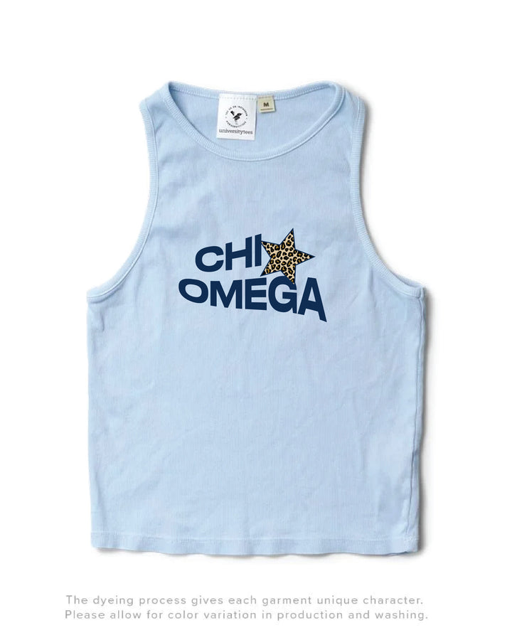 Cheetah Star Arctic Blue Sorority Tank