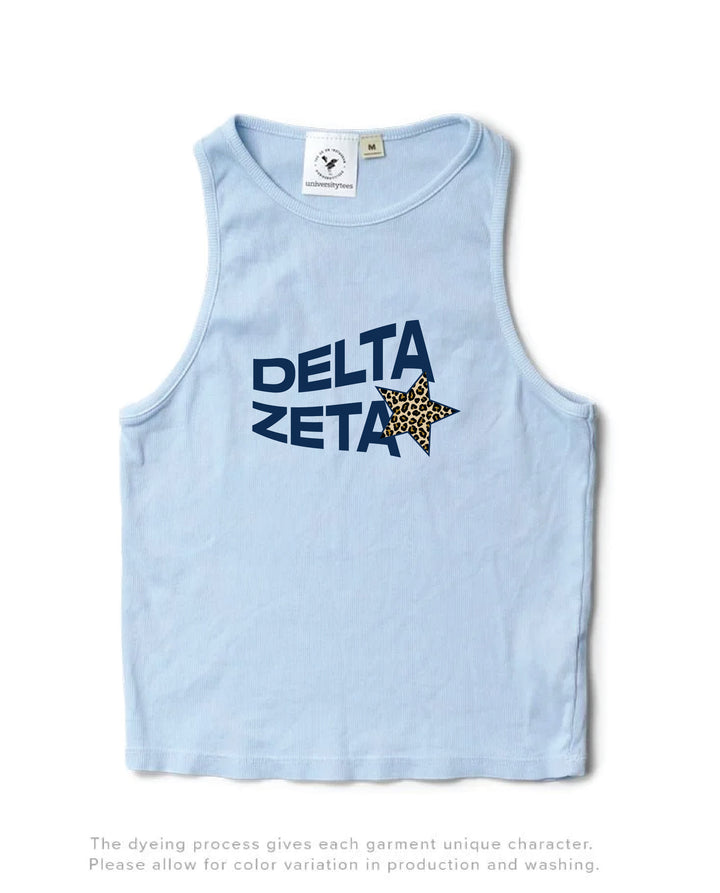 Cheetah Star Arctic Blue Sorority Tank