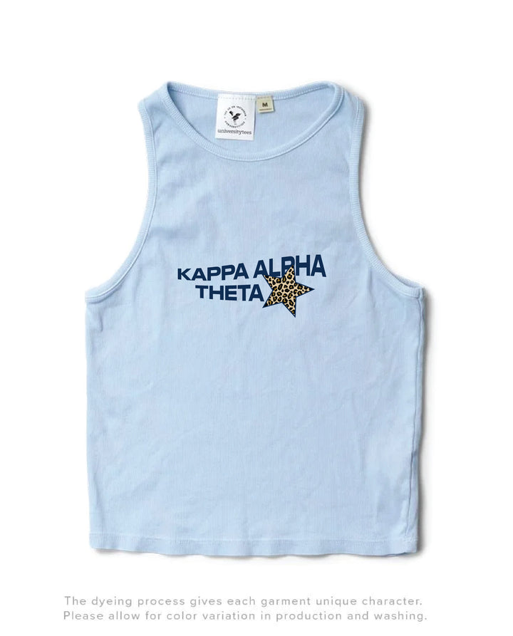 Cheetah Star Arctic Blue Sorority Tank
