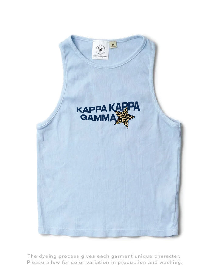 Cheetah Star Arctic Blue Sorority Tank