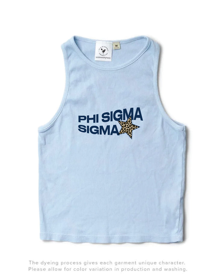 Cheetah Star Arctic Blue Sorority Tank