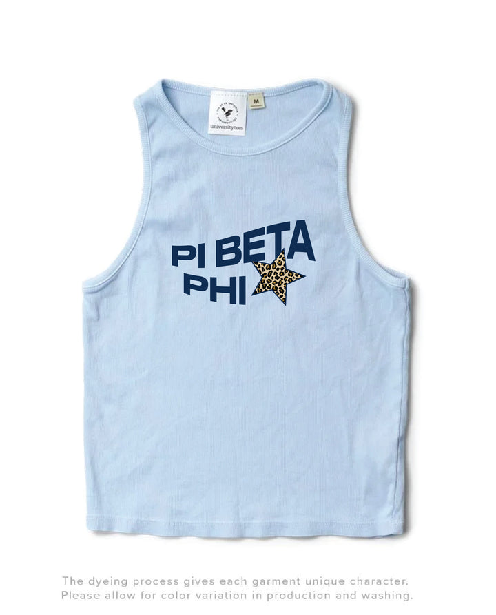 Cheetah Star Arctic Blue Sorority Tank