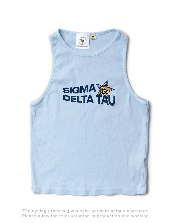 Cheetah Star Arctic Blue Sorority Tank
