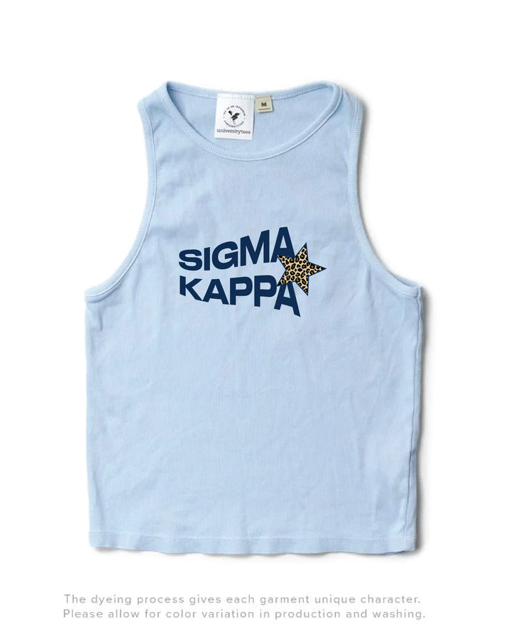 Cheetah Star Arctic Blue Sorority Tank