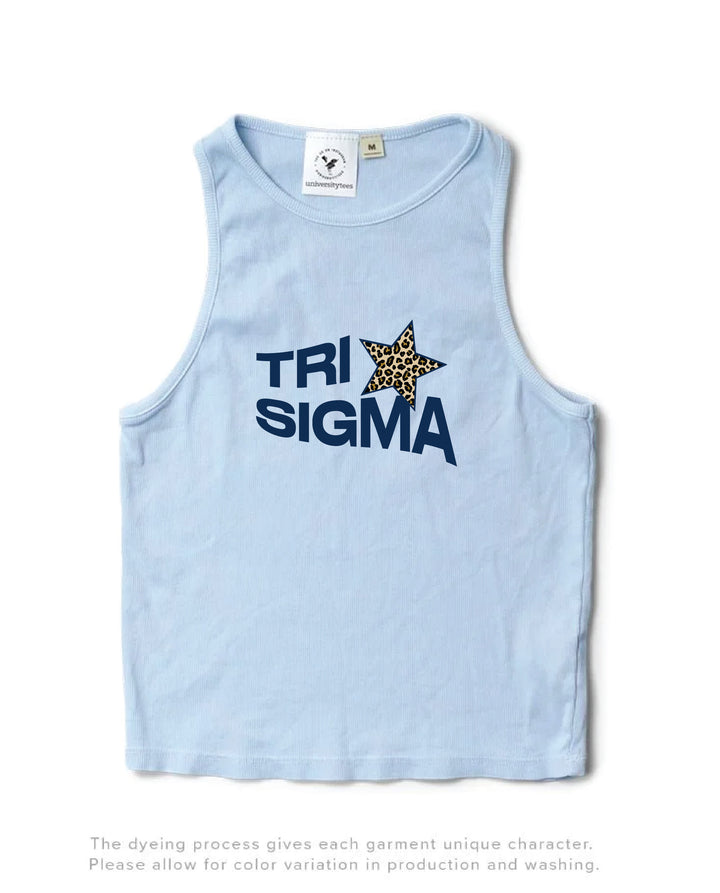 Cheetah Star Arctic Blue Sorority Tank