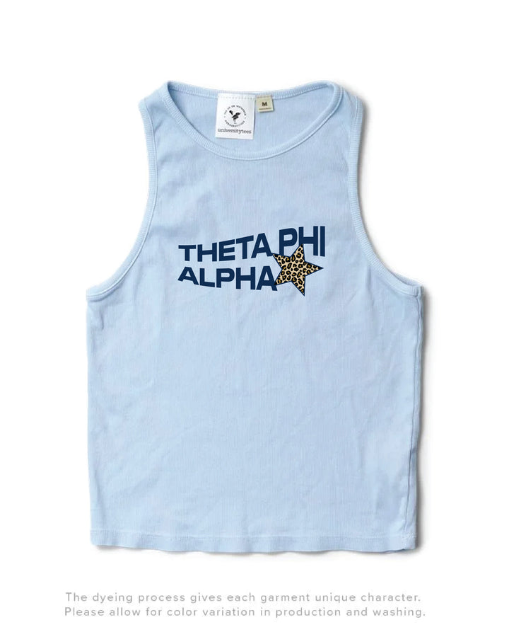 Cheetah Star Arctic Blue Sorority Tank