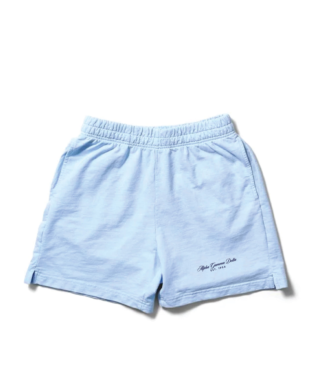 Script Embroidered Arctic Blue Sorority Shorts