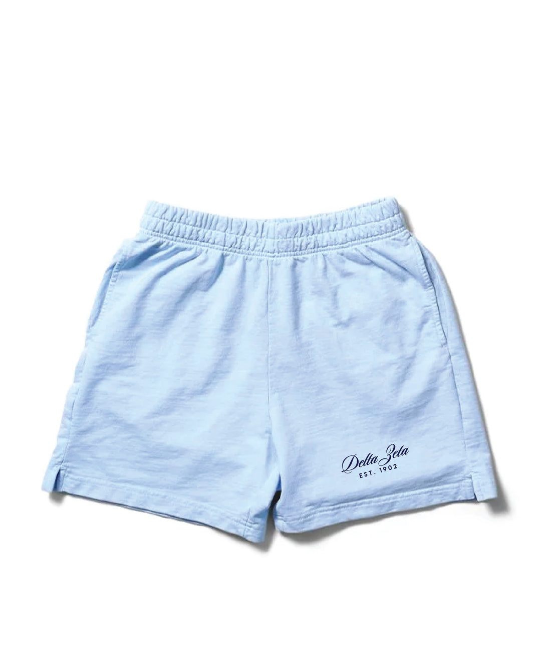 Script Embroidered Arctic Blue Sorority Shorts