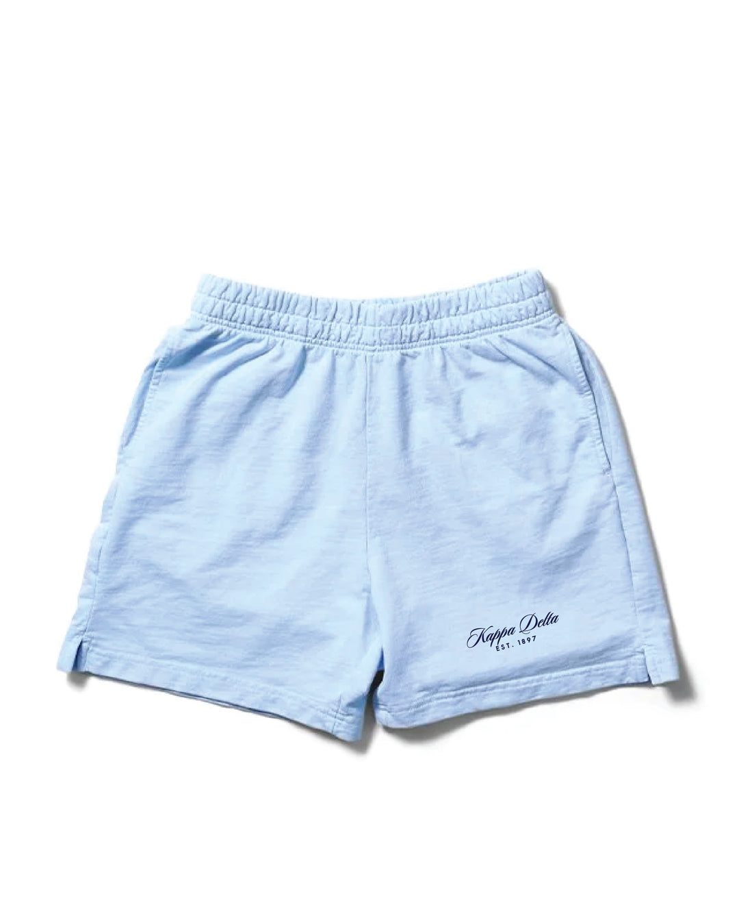 Script Embroidered Arctic Blue Sorority Shorts