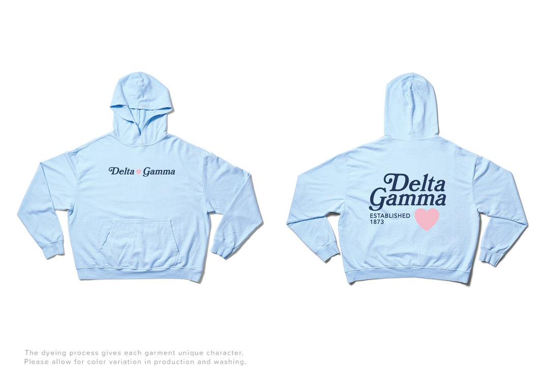 Arctic Blue Heart Light Weight Sorority Hoodie