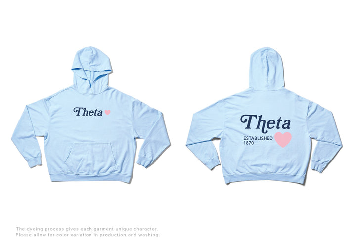 Arctic Blue Heart Light Weight Sorority Hoodie