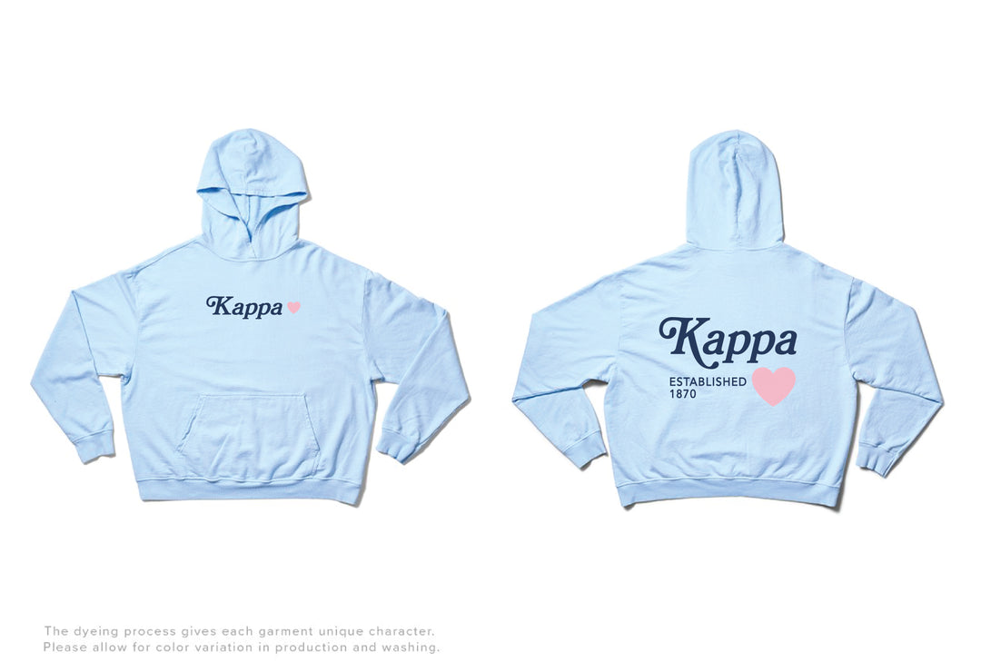 Arctic Blue Heart Light Weight Sorority Hoodie