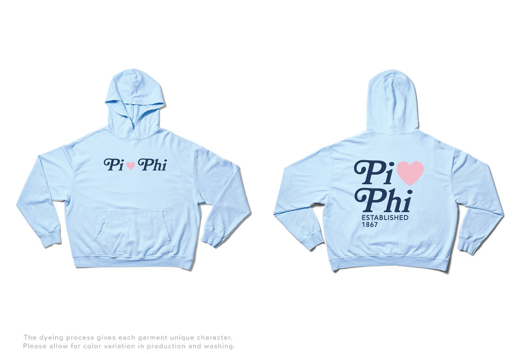 Arctic Blue Heart Light Weight Sorority Hoodie