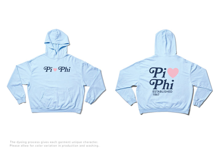 Arctic Blue Heart Light Weight Sorority Hoodie