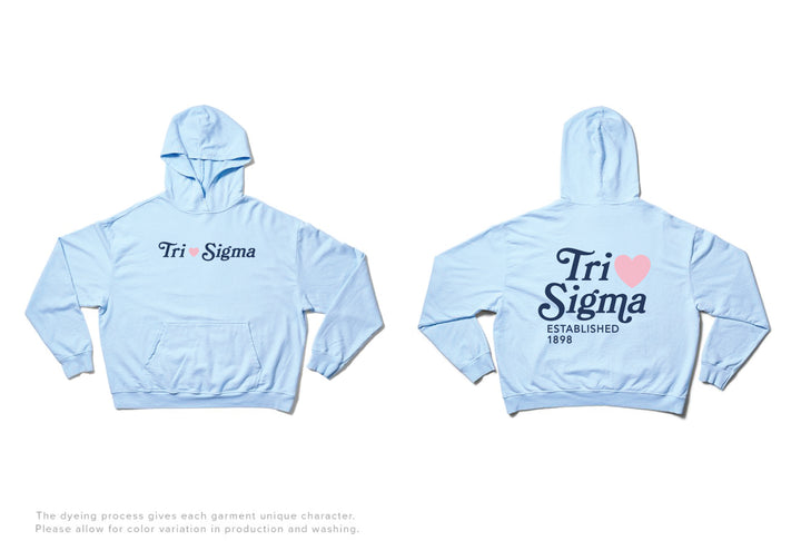 Arctic Blue Heart Light Weight Sorority Hoodie