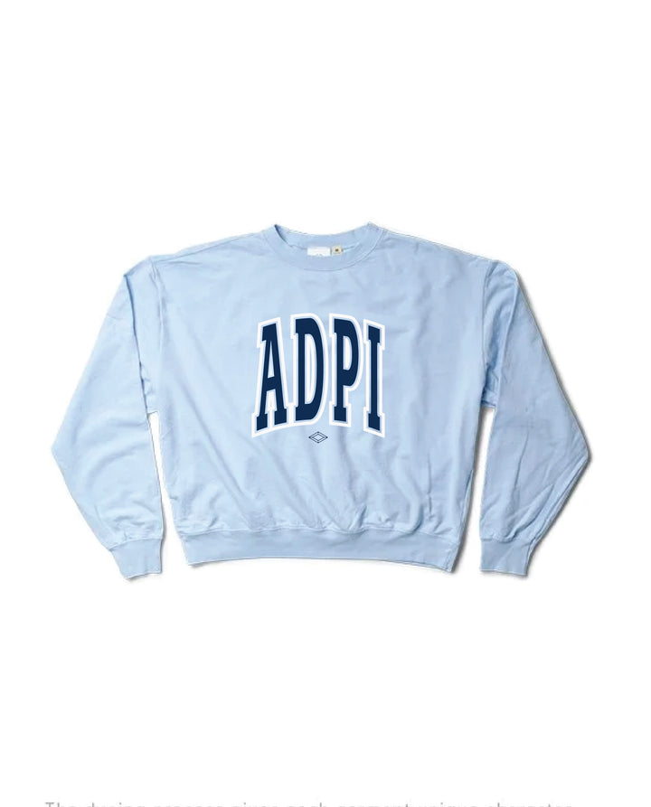 Outline Sorority Arctic Blue Light Weight Crewneck