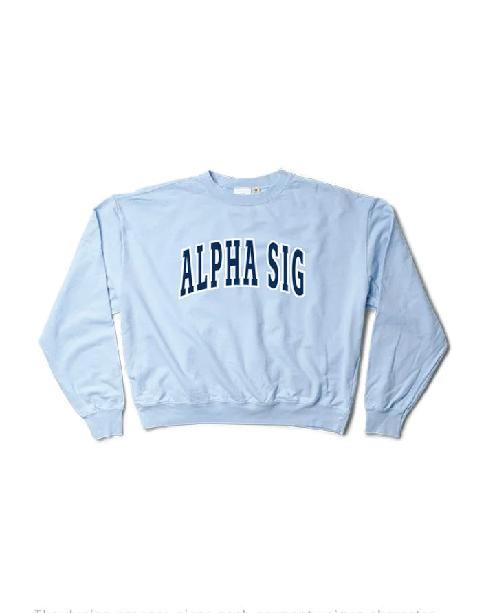 Outline Sorority Arctic Blue Light Weight Crewneck