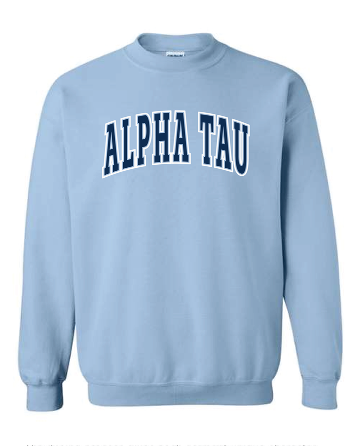 Light Blue Outline Sorority Crewneck