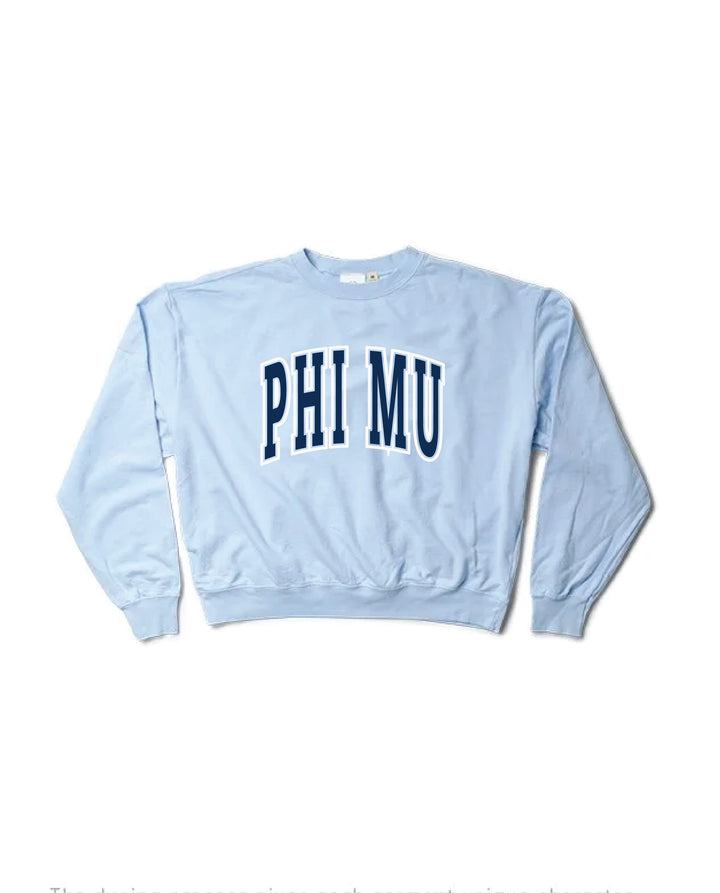 Outline Sorority Arctic Blue Light Weight Crewneck