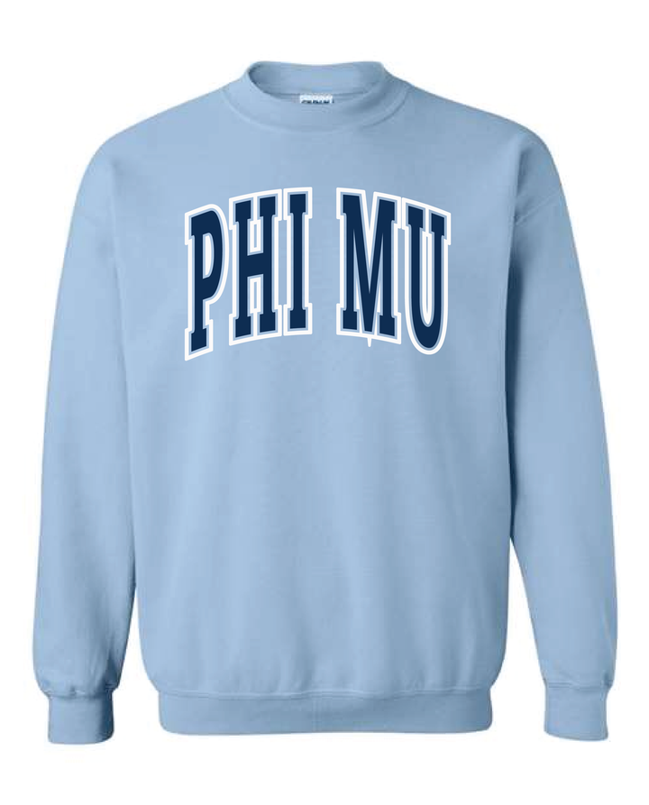 Light Blue Outline Sorority Crewneck