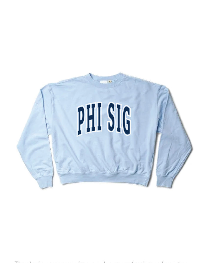 Outline Sorority Arctic Blue Light Weight Crewneck