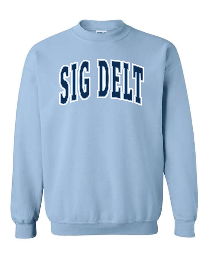 Light Blue Outline Sorority Crewneck