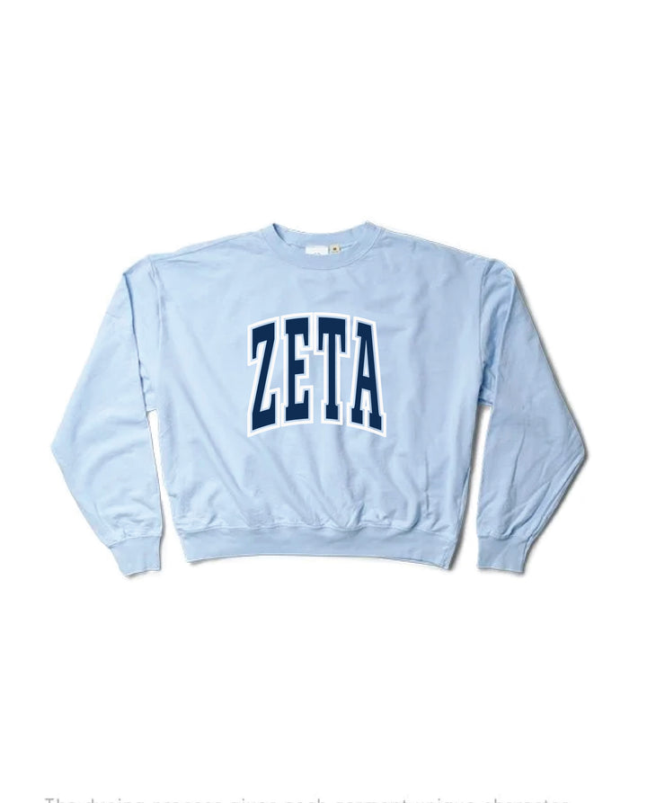 Outline Sorority Arctic Blue Light Weight Crewneck