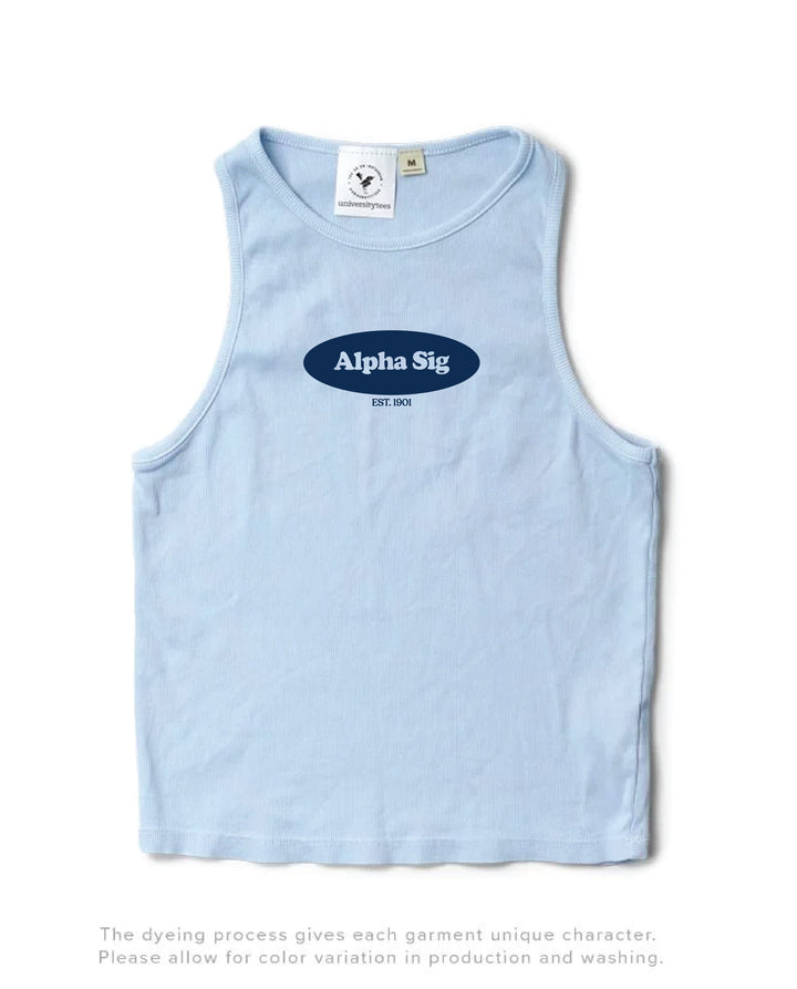 Arctic Blue Oval Sorority Tank