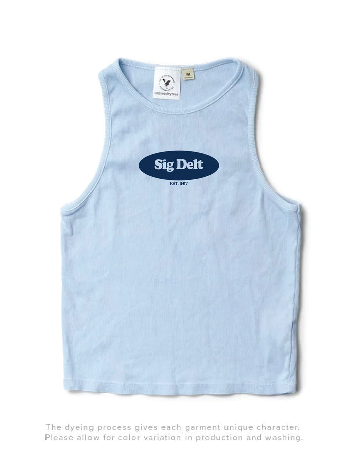 Arctic Blue Oval Sorority Tank