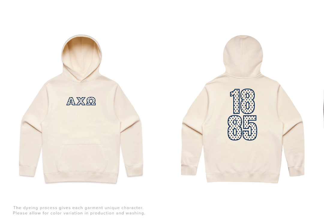 Polka Dot Outline Heavy Weight Sorority Hoodie