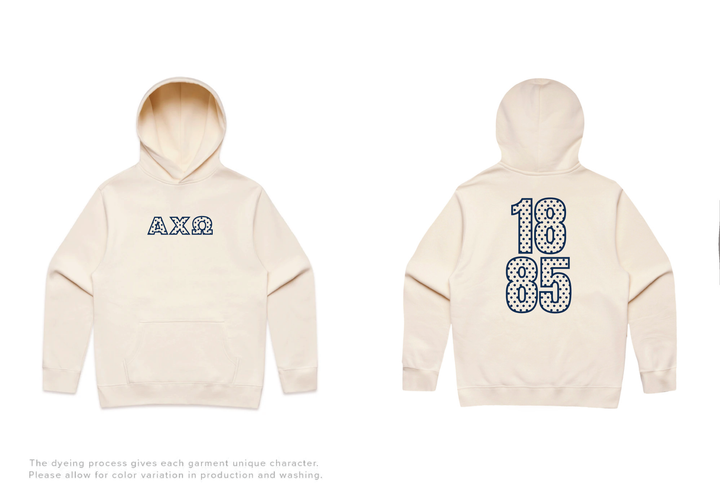 Polka Dot Outline Heavy Weight Sorority Hoodie