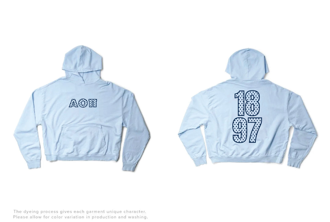 Arctic Blue Polka Dot Light Weight Sorority Hoodie