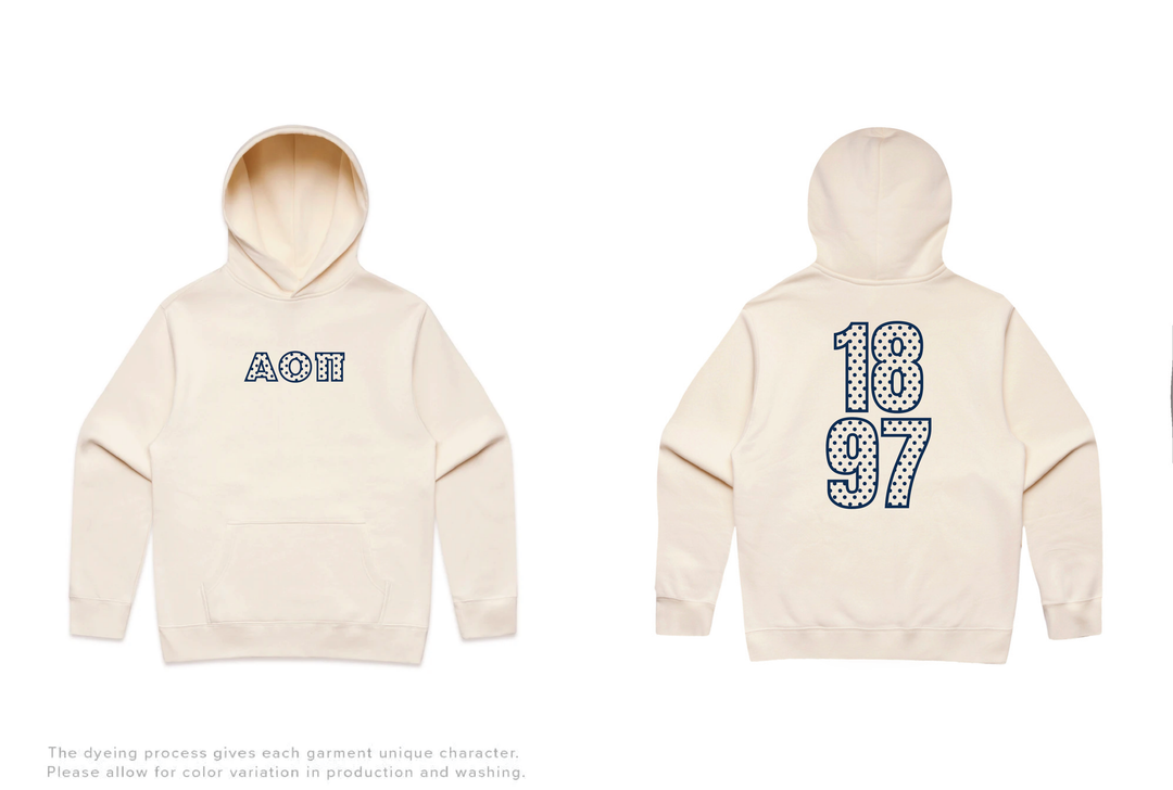 Polka Dot Outline Heavy Weight Sorority Hoodie