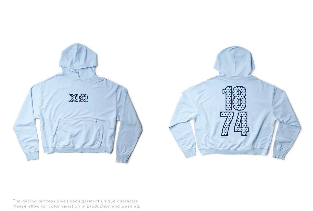 Arctic Blue Polka Dot Light Weight Sorority Hoodie