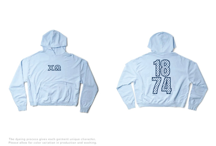 Arctic Blue Polka Dot Light Weight Sorority Hoodie