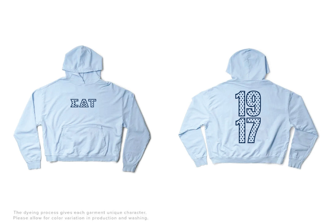 Arctic Blue Polka Dot Light Weight Sorority Hoodie