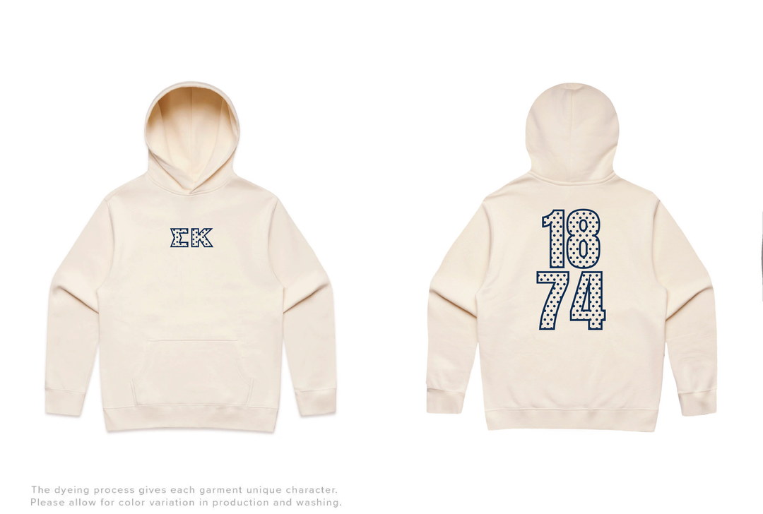 Polka Dot Outline Heavy Weight Sorority Hoodie