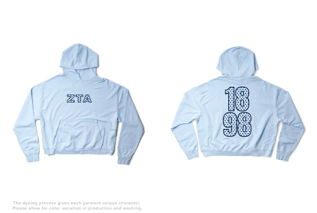 Arctic Blue Polka Dot Light Weight Sorority Hoodie