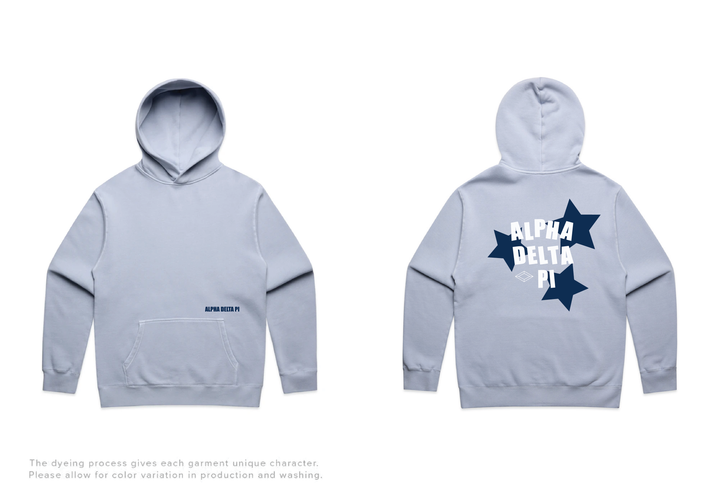 Faded Blue Star Heavy Weight Sorority Hoodie