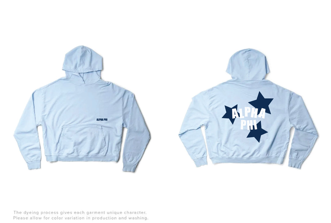 Arctic Blue Star Light Weight Sorority Hoodie