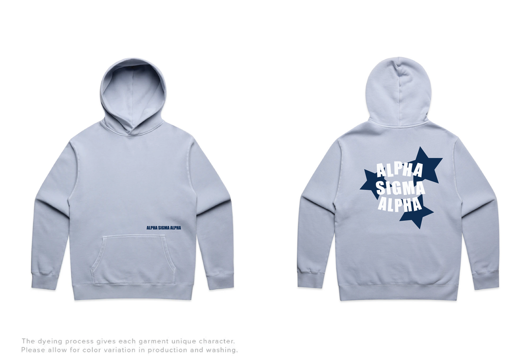 Faded Blue Star Heavy Weight Sorority Hoodie