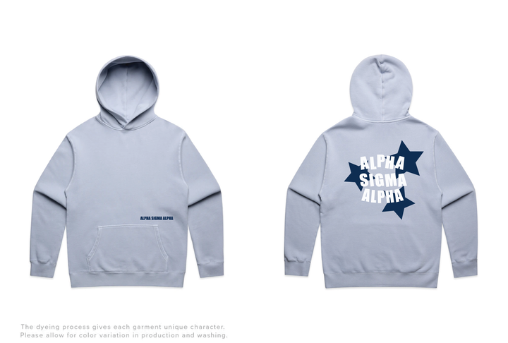 Faded Blue Star Heavy Weight Sorority Hoodie